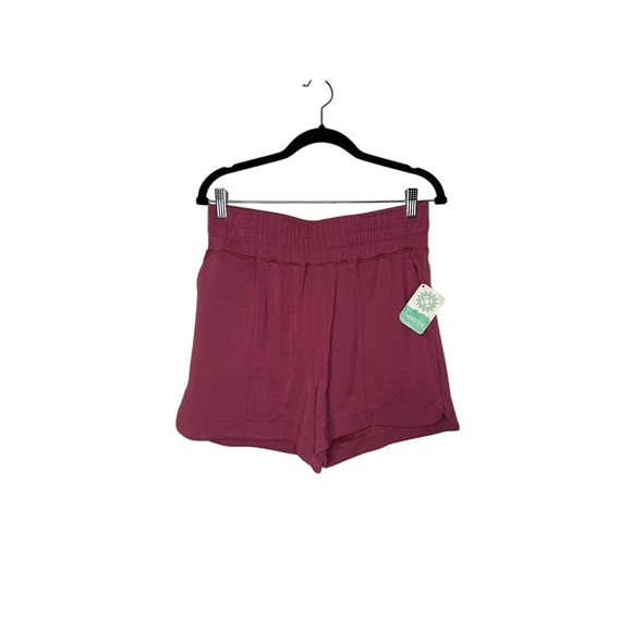 Brisas Pants - Cottagecore Lounge Shorts M Burgundy Elastic‎ Waist Casual Comfy NWT